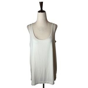 Wynne Layers Tank Top Womens Large Ivory NWT Scoop Neck Sleeveless Layering